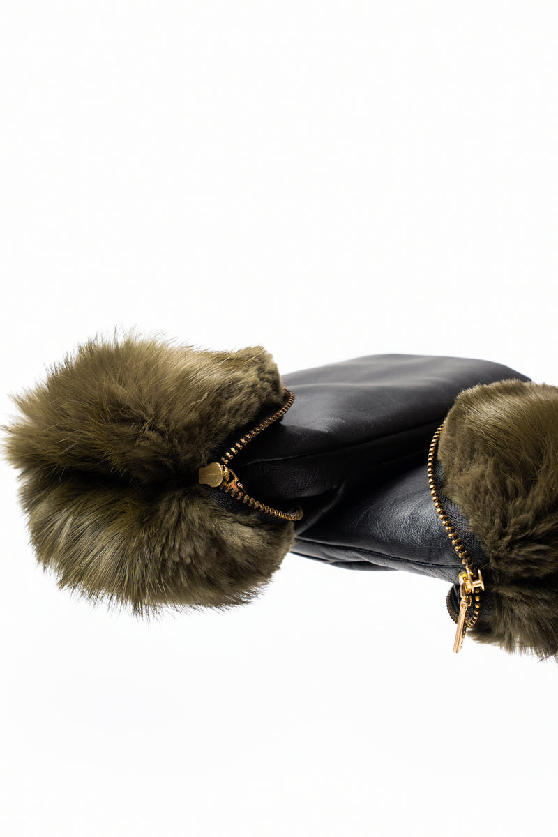 Zip Mitten w/ Rabbit Fur – REQUISITE