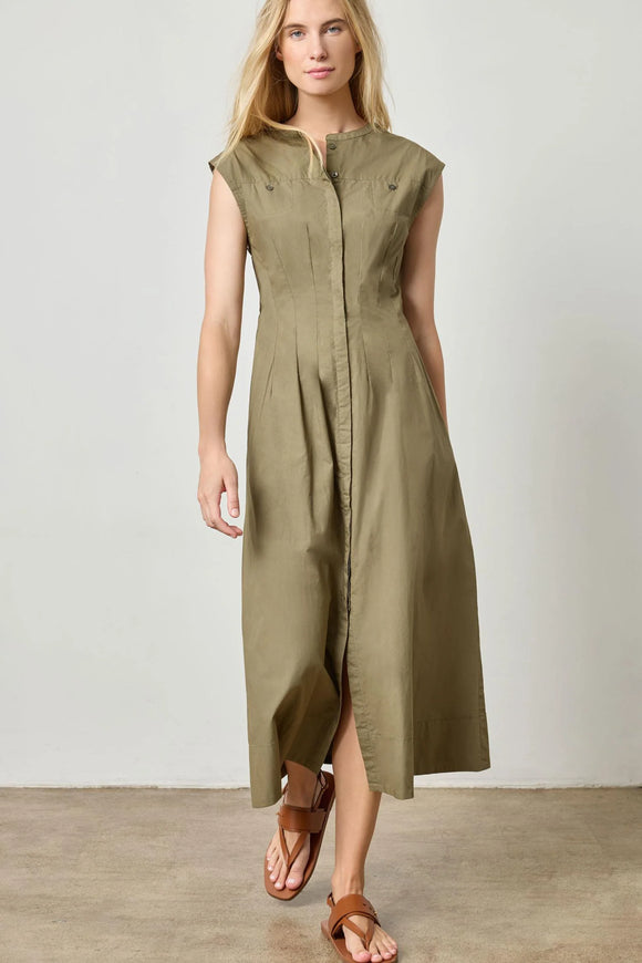 lilla p embroidered dress Lilla P Flutter Sleeve Dress In Crystal