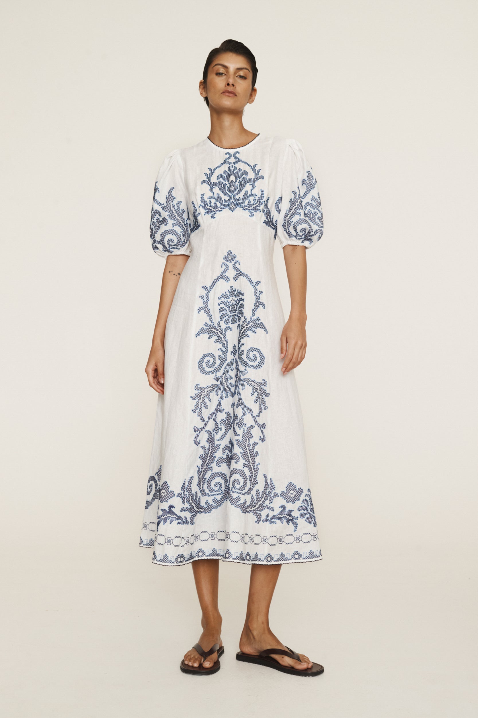 Hazel Embroidered Midi Dress Hazel Embroidered Midi Dress